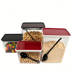 Boîte de rangement hermétique en plastique PC transparent de qualité commerciale pour café en poudre, épices, céréales et produits secs pour cafés et restaurants - Product Image 1