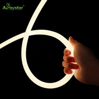 Lampu Neon fleksibel LED bulat IP65 tahan air tabung silikon Strip tali LED 360 derajat Diameter 22mm