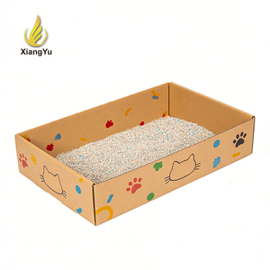 Boîte à litière pour chat jetable en carton ondulé robuste enduit de cire kraft, imperméable - Fournisseur d'emballages durables pour animaux de compagnie - Product Image 1