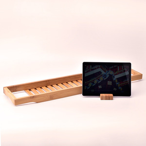 Bandeja de bambú antideslizante para bañera con soporte para taza y soporte para teléfono - Product Image 3