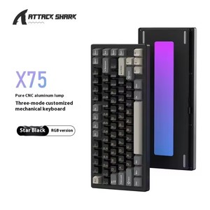 Teclado Mecánico Inalámbrico <span class=keywords><strong>X75</strong></span> BT, Tri-Modo, Aleación de Aluminio, RGB, Interruptores Intercambiables en Caliente, Teclado para Juegos, Accesorio para PC Gamer - Product Image 6