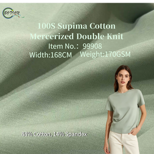 Tissu extensible respirant en <span class=keywords><strong>jersey</strong></span> double face en coton Supima mercerisé 100S avec élasthanne pour t-shirts garçons et filles - Product Image 1