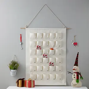 Modern Festival Decoration Hanging Countdown Ramadan Christmas Fabric calendario dell'avvento personalizzato