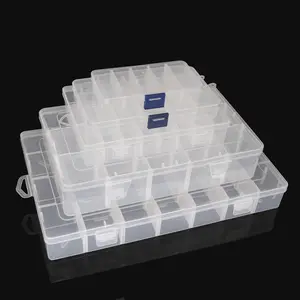 10 24 36 Grid Storage Box Plastic Single Compartment Size Adjustable Jewelry Organizer bead storage box