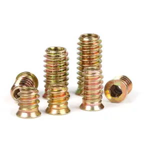 Custom Furniture Screw Wood Cheap Countersunk Head Internal And External Tooth Furniture Wood Nuts Screw Plug Wood Insert