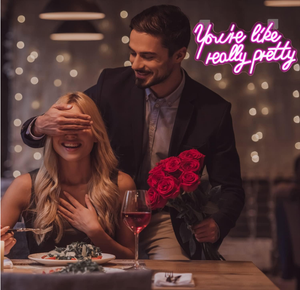 Insegna al Neon 'You're Like Really Pretty' Luce LED Rosa Decorazione da Parete per Matrimoni Dimmerabile - Product Image 3