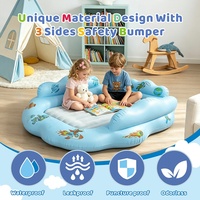 Lit gonflable personnalisé pour enfants, thème nuage bleu de dessin animé, transfrontalier, double usage, avec matelas intérieur floqué, mobilier de maison