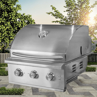 Barbecue à gaz moderne et robuste en acier inoxydable 304 à 2-6 brûleurs, propane, GPL, NG, pour l'extérieur.