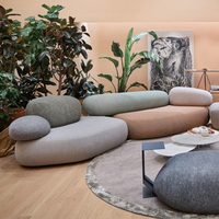 Canapé en velours à motif galet pour villa et appartement, sur mesure, avec housse amovible et lavable, ensemble de canapés en L pour projets de salon