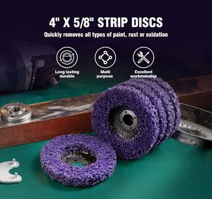 180 disques abrasifs violets de 4 po x 5/8 po pour meuleuse d'angle - Élimination de la rouille sur bois, métal, fibre de verre et revêtements de peinture - Product Image 6