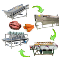 Machine à laver les fruits et légumes à grande capacité, à moteur, entièrement automatique, à écran vibrant pour pomelo, à économie d'énergie, vente chaude