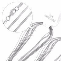 Chaîne corporelle en acier inoxydable pour collier, en plaqué or, de 2mm de long, 18 à 24 pouces, chaîne en boîte