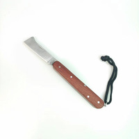 Couteau de jardinage pliant professionnel HEYI en acier inoxydable, couteau de greffage facile à transporter, couteau de poche avec manche en bois, 17 cm, qualité DIY, OEM