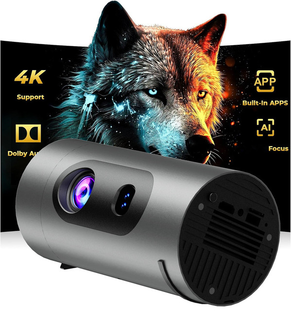 Android Mini Projector 720P Full HD WiFi6 Portable Multimedia Player Home Theater 4K Support Smart Movie Projectors Outdoor