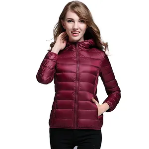 Women's Autumn And Winter Short Hooded Lightweight Jacket Light White Duck Plus Size Down Jacket