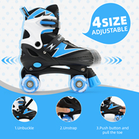 Patins à roulettes quad d'extérieur personnalisés OEM pour enfants et adolescents, roues en PU 82A à rebond élevé, roulements ABEC-7 en acier au carbone - Tailles réglables