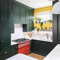 Armoires de cuisine en bois massif sur mesure haut de gamme, style américain moderne, ensemble complet d'armoires de cuisine pour la maison