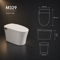 Toilette intelligente avec bidet intégré, lavage à l'eau chaude, pression réglable, siège chauffant, buse autonettoyante, chasse d'eau automatique, séchage à l'air