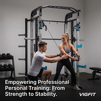 VIGFIT Jaula de potencia comercial para gimnasio en casa, rack de sentadillas, equipo de fitness multifunción, máquinas Smith, ejercicios para hombros