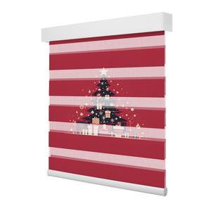 Zstarr Giáng Sinh Kỳ Nghỉ Chủ Đề Trang Trí Nội Thất In Tùy Chỉnh Hai Lớp Polyester Lọc Ánh Sáng Sheer Cửa Sổ <span class=keywords><strong>Zebra</strong></span> Rèm cuốn - Product Image 2