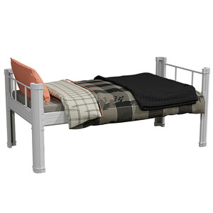 Dành cho người lớn Nhà Phòng Ngủ trường khách sạn ký túc xá Heavy Duty thiết kế hiện đại màu đen đôi kích thước Thép Duy nhất khung kim loại nối dài có thể gập lại - Product Image 2