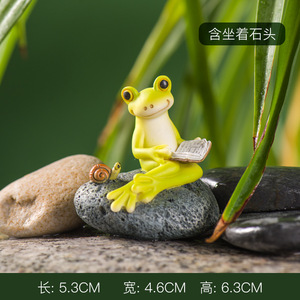 Decorazioni per statue di rana da giardino, figurine di rana in resina con pace, divertimento, segno di speranza, divertenti decorazioni estive ornamento da giardino naturale f - Product Image 6