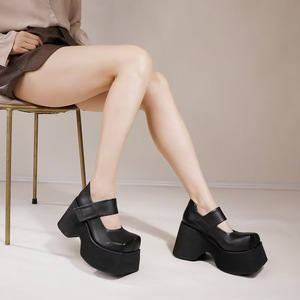 รองเท้าแตะหนังแท้ทรงสูงรุ่นใหม่ปี 2025 ระบายอากาศได้ดี เพิ่มความสูง หัวเหลี่ยม สวมใส่สบายสำหรับฤดูใบไม้ผลิและฤดูร้อน - Product Image 4