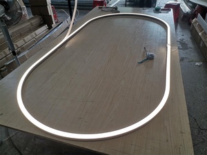 Tùy Chỉnh Kích Thước Khác Nhau Cong Hình Bầu Dục Ánh Sáng Tuyến Tính Cong LED Pedant Phù Hợp - Product Image 5