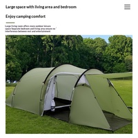 Tente de camping professionnelle pour l'extérieur, une pièce, un salon, double couche, imperméable, type tunnel