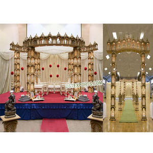 Grand Mandap de mariage Rajwada, nouveau style Jharokha, ensemble de Mandap de mariage incroyablement sculpté en fibre, Australie - Product Image 1