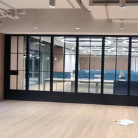 Cloison mobile en verre et alliage d'aluminium pour salle à manger d'hôtel, salle de réunion, design moderne, utilisation extérieure, sans installation au sol