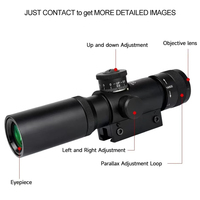 Lunette de tir compacte HD 4x21 longue portée avec ligne de visée rouge, télescope tactique, tube en aluminium de 25,4 mm