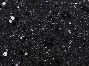 Nhập khẩu Hoa đen bóng sáng Bóng Lụa sequin thêu dệt nhỏ thơm phong cách vải len thô đặt váy vải - Product Image 5