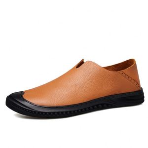 Men's Loafers Driving Shoes Penny Loafer <b>Flats</b> Cow Genuine Leather Low-top Slip on Pull on Handmade Casual Business Light Weight - Product Image 1