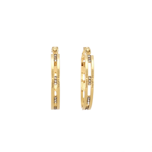 Orecchini a Cerchio Grandi da Donna con Micro Pavé di Zirconi, Stile Ufficio, Gioielli alla Moda - Product Image 1