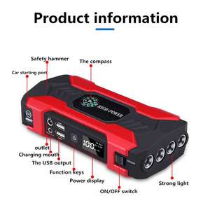 Avviatore <span class=keywords><strong>di</strong></span> Emergenza Portatile per Auto 28000mA con Caricabatterie e Luce LED per Veicoli 12V Diesel - Product Image 4