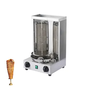 Popüler otel mutfak ekipmanları tedarikçileri 2 brülör Shawarma ızgara LPG gaz Mini kebap yapma makinesi fiyat