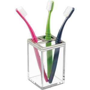 Factory 12460 Transparent Plastic Desktop Organizer Pen Box and <strong>Water</strong> Cup for Toiletries Storage - Product Image 3