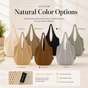 Sac fourre-tout en crochet fait main, réutilisable, écologique, pour le marché, la plage, les courses, l'été, léger, pliable, à porter sur l'épaule, pour femmes - Product Image 6