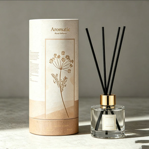 Luxury Custom Candle Paper Tube Packaging | Eco Friendly Kraft Cylinder Box with Lid for Scented Aromatherapy Candles - Product Image 1