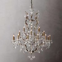 Lustre suspendu LED en cristal élégant et luxueux personnalisé pour mariage, fête, hôtel, banquet, maison, restaurant, salle d'événements, décoration