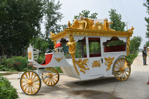 عربة ملكية آسيوية بيضاء مصنوعة من الخيل عربة زفاف ملكية مريحة عربة ملكية على الطراز الأوروبي للعرض على المعالم السياحية - Product Image 5