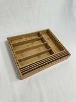 Organisateur de tiroir de cuisine extensible en bambou avec rangement compact pour ustensiles et couverts en argent