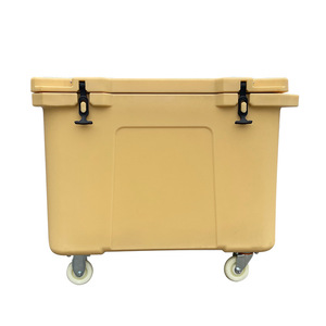 Chariot isotherme mobile <span class=keywords><strong>200L</strong></span> pour fruits de mer, bac rotomoulé en LLDPE isolé pour <span class=keywords><strong>congélateur</strong></span> d'abattoir - Product Image 1