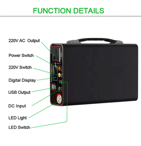 สถานีไฟฟ้าพกพา 300W, แบตเตอรี่ลิเธียม 167WH พร้อมไฟ LED, ช่องเสียบ AC สำหรับการตั้งแคมป์และการเดินทางกลางแจ้ง - Product Image 3