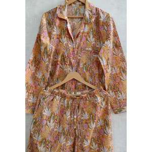 Women Cotton Printed Pajama Set Soft Breathable Comfortable Nightwear Ladies Sleepwear Casual Homewear <b>Night</b> Suit for Daily Use - Product Image 4