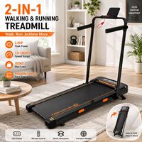 Platzsparendes, faltbares Laufband 2,5 PS 2-in-1 Schreibtisch-Laufpad, tragbares elektrisches Laufgerät für Home-Office-Workouts, manuell