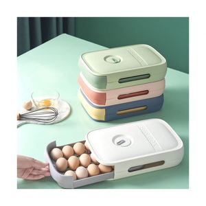 Pull Out Plastic 20 Separate case Anti-skid Egg <b>Storage</b> <b>Box</b> Refrigerator Portable 3 Layer Rectangle Egg <b>Storage</b> <b>Box</b> - Product Image 1