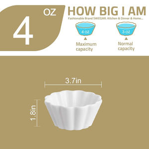 Ramequins <span class=keywords><strong>pour</strong></span> Crème Brûlée, Moules à Cupcakes de 4 Onces, Plats à <span class=keywords><strong>Soufflé</strong></span> en Céramique - Product Image 4