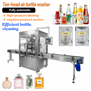 <span class=keywords><strong>Machine</strong></span> de lavage et de purification à haute vitesse à 10 têtes pour bouteilles en PET, PP et verre de produits de soin et de shampooing - Product Image 1